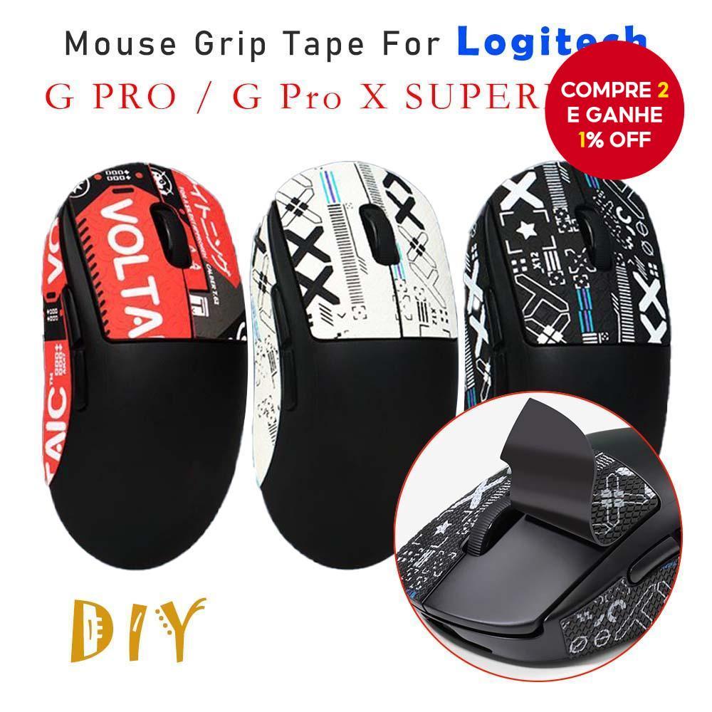  Fita de Aderência para Mouse Logitech G PRO X SUPERLIGHT Antiderrapante e Absorvente de Suor