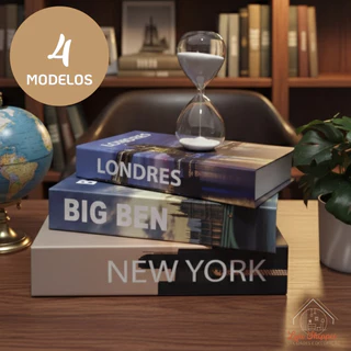 Kit 3 Livros Decorativos Caixa Organizadora Fake Porta Objetos Luxo Sala Quarto Estante Decoração em Oferta na Shopee