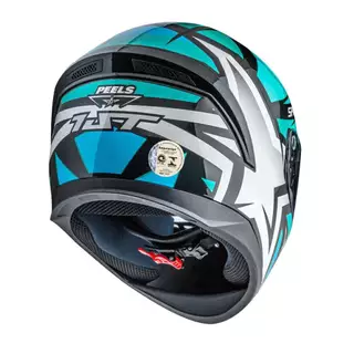 Capacete Fechado Spike II 1ST Preto Verde Água Peels