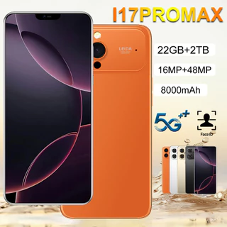 I17 Pro Max Smartphone 5G Cartão Duplo 7.0 Polegada Android 15 Versão Global 22GB + 2TB Reconhecimento Facial 8000Mah Ba