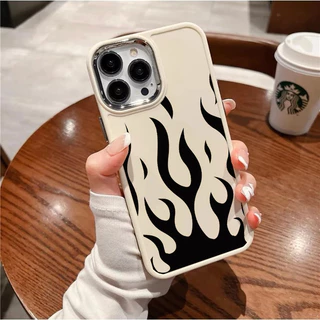 Capinha silicone Fosco Anti-impacto Chama preta IPhone 17 air 13 12 11 14 15 16 Pro MAX XR XS Caso