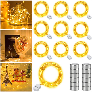 Kit 10 Fio Fada Cordão Luz Decoração Luzes Pisca 2m 20 Leds Para Árvore De Natal Casamento Ex Decor