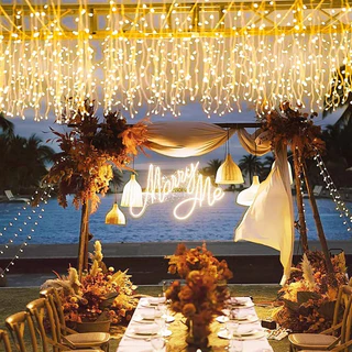Cascata Natal 100 Lâmpadas Led Com 8 funções ou Fixo e 10 metros Fio Branco Pisca Pisca