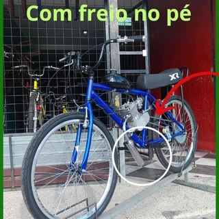 bicicleta motorizada 80cc com freio no pé 👣 aro 26 em Oferta na Shopee