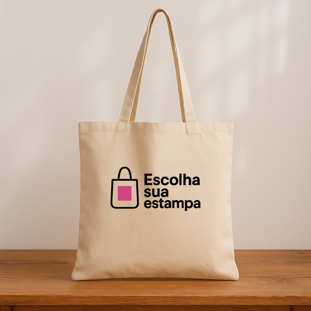 Kit 10 Ecobags Personalizadas • Escolha Sua Estampa • Logo ou Arte Própria • Algodão Reutilizável