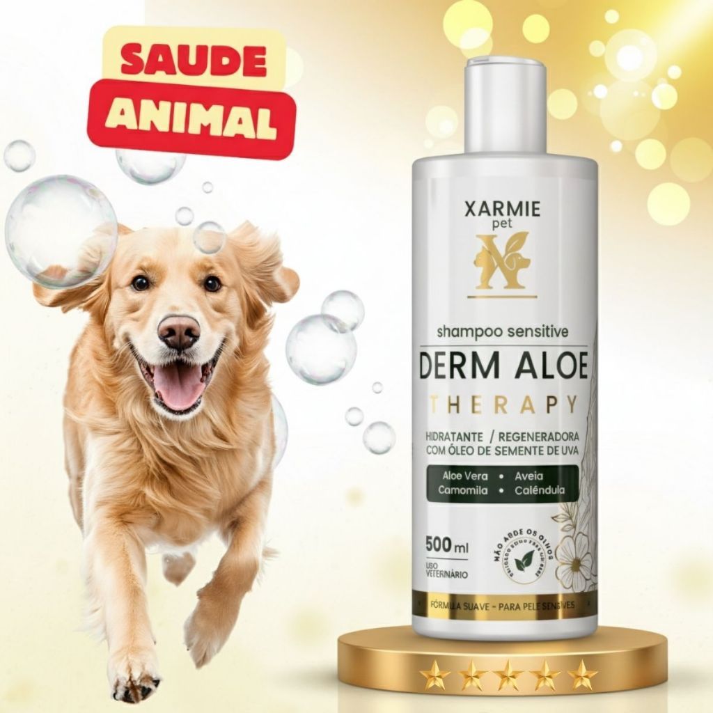 Shampoo Dermatológico Para Cachorros XARMIE – Combate Coceira, Feridas ...