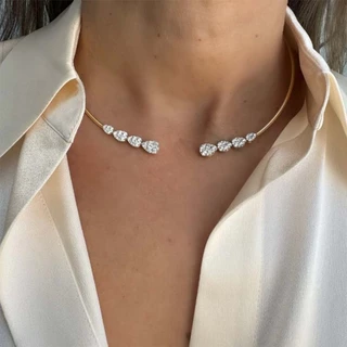 [456] Novo estilo colar elegante elegante colar de cristal elegante colar exclusivo joias