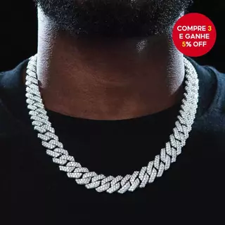 Hip Hop Cubana Link Chain Masculino Zircão Diamante Colar Presente De Luxo
