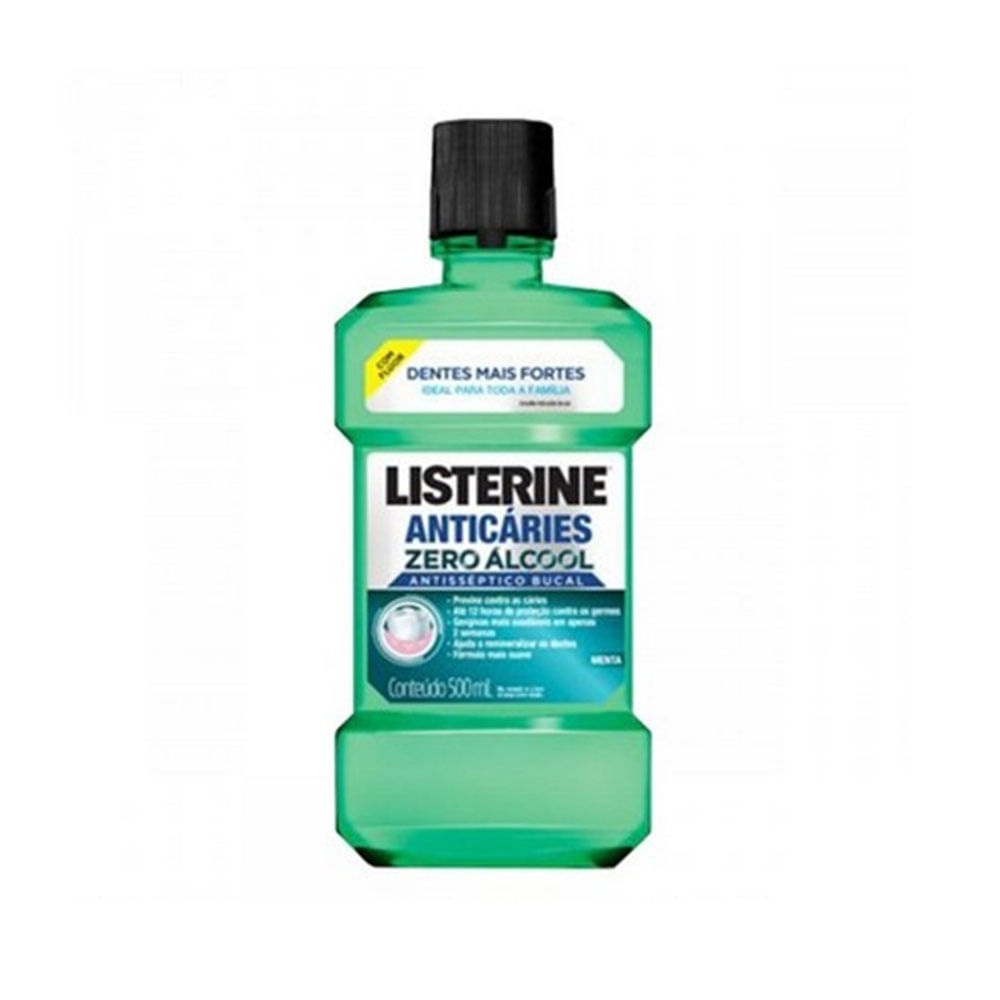 Antisséptico Bucal Listerine Anticáries Zero Álcool 500ml | Shopee Brasil