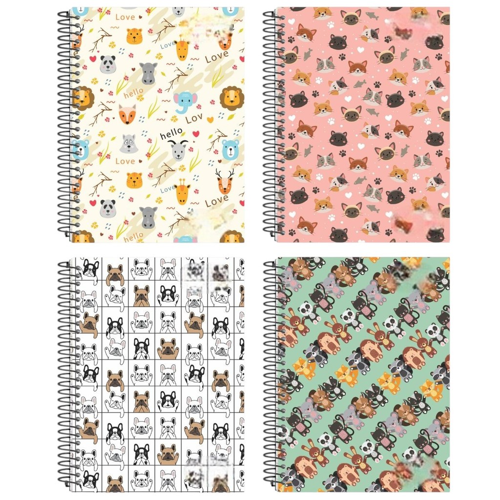 Caderno Mola Espiral Fofinhos 10 Matérias 160 Folhas Capa Dura ...