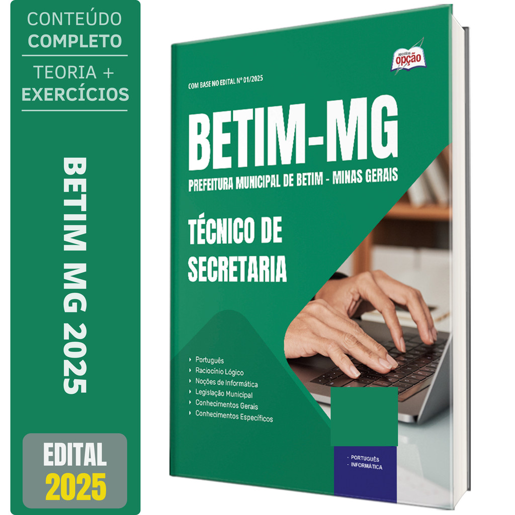 Apostila Concurso Betim MG 2025 - Técnico de Secretaria | Shopee Brasil