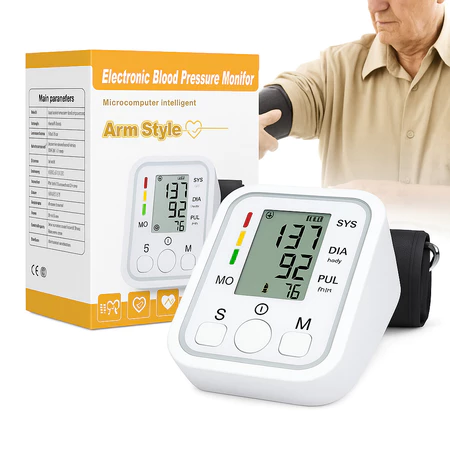 Medidor de pressão arterial digital braço aparelho de pressao arterialprofissional esfigmomanômetro manômetro portátil