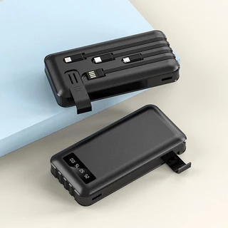 Carregador Power Bank Portátil 20000mah Universal Saida 4 Cabos com suporte lanterna