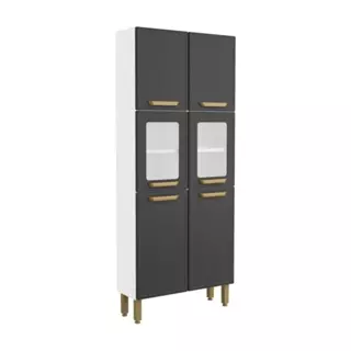 Armário de Cozinha De Aço 6 Portas Bella Grafite/Branco - Bertolini em Oferta na Shopee