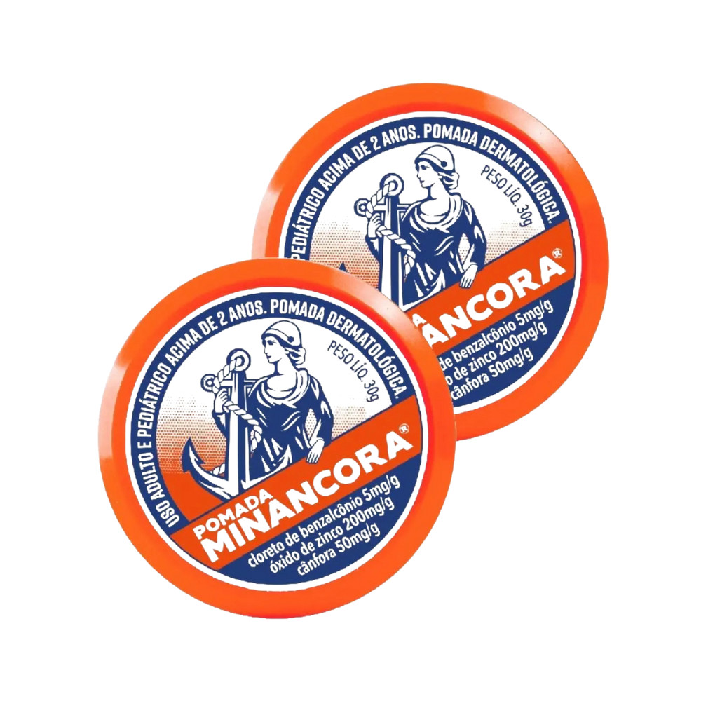 Kit 2x Pomada Minancora 30g Original Espinhas Acne Frieiras Antisséptica Cicatrizante Pele