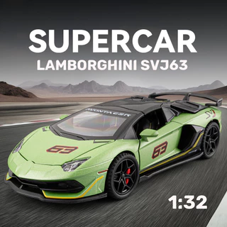 Escala 1 : 32 Lamborghini SVJ63 Liga Modelo De Carro Diecast Som Luz Amantes Do Coleção Crianças Presente Aniversário Me