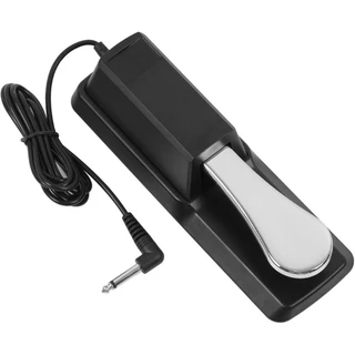 Pedal Sustain Universal com Chave Polaridade - Metálico, Pianos Digitais e Teclados