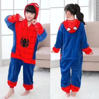 Meninas Meninos Inverno Homem-Aranha Dinossauro Dos Desenhos Animados Anime Animal Pijamas Criança Crianças Flanela Maca em Oferta na Shopee