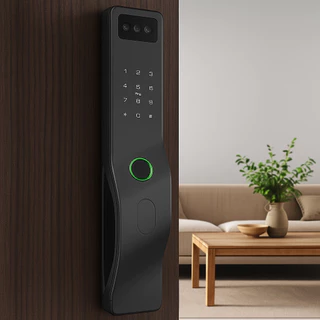 Fechadura Inteligente Digital com Biometria Senha Cartão Recarregável Tipo C Controle de Acesso Segurança Residencial