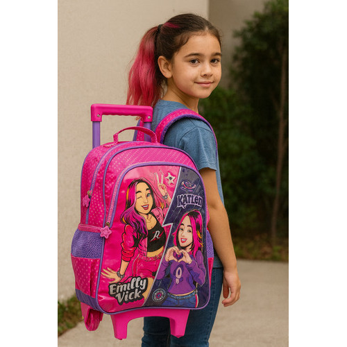 Mochila Rodinhas Emilly Vick Katlen Escolar Lançamento 2026 | Shopee Brasil