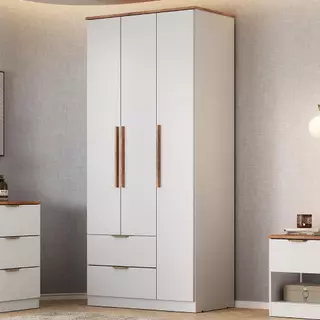 Guarda Roupa Solteiro 3 Portas Milan Carraro Branco em Oferta na Shopee
