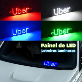 Placa Letreiro Aplicativo uber Letreiro Luminoso Led USB Com Botão Liga/desliga