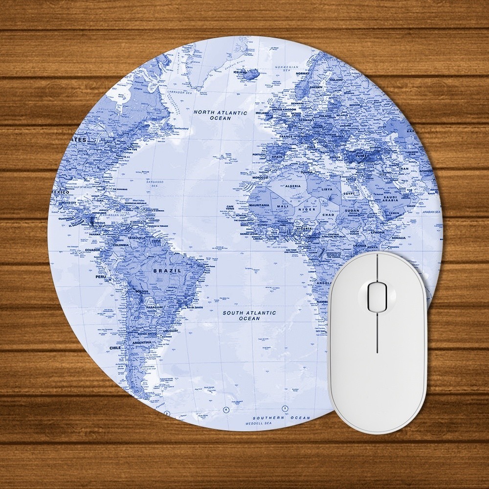 Mouse pad Mapa Mundi Azul Antiderrapante Premium | Shopee Brasil