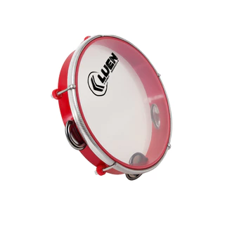 Pandeiro 8" ABS Plat. Inox Junior Infantil Pele Cristal Luen 40084 Vermelho em Oferta na Shopee