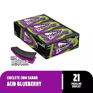 Chiclete Trident XSense Blueberry Acid 8g com 21 unidades Mondelez