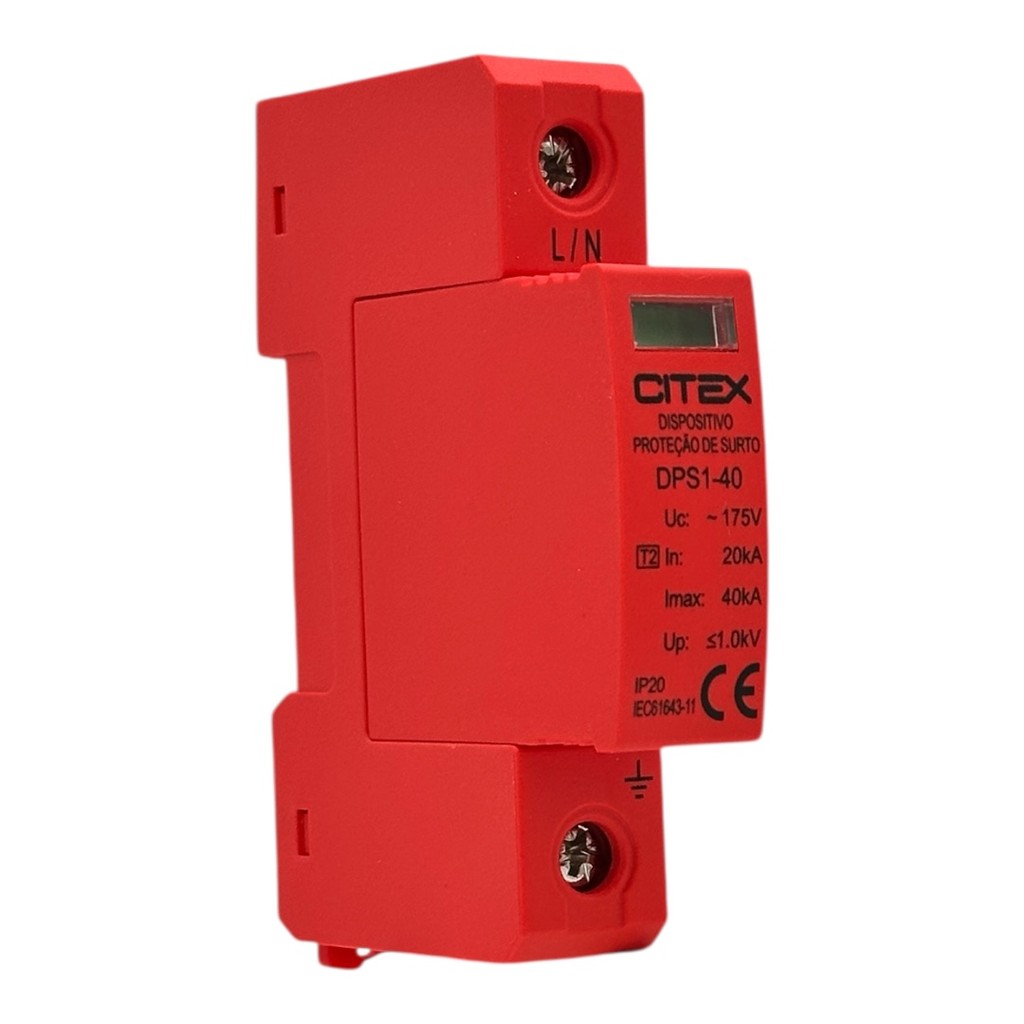DPS 40KA 1P T2 175Vca DISPOSITIVO PROTEÇÃO DE SURTO CITEX DPS1-40-175 ...