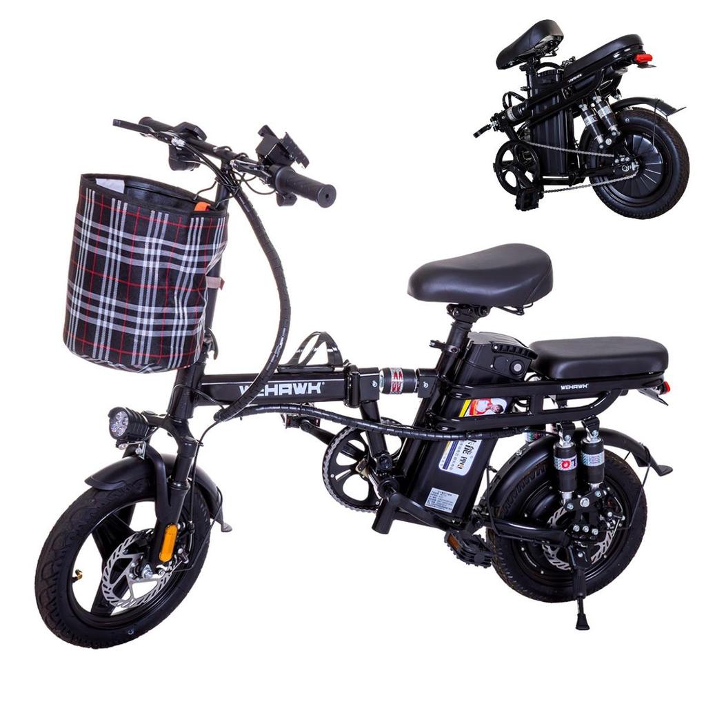Bicicleta Elétrica Dobrável 350W Wehawk Basket Bateria de Lítio ...