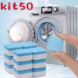 Kit 50 Limpador de máquina de lavar, comprimido efervescente sólido para remover manchas em Oferta na Shopee