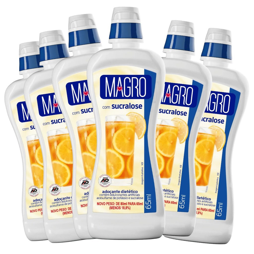Kit com 6 Unidades de Adoçante Magro Sucralose Líquido, Doces Diet ...