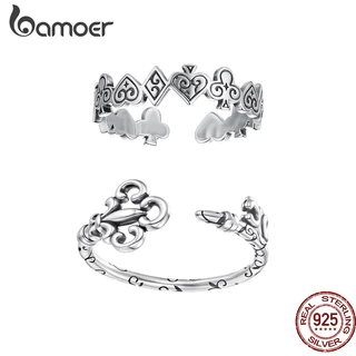Bamoer Original 925 Prata Esterlina Anel Ajustável Série Conto De Fadas Chave Poker Cartão Design Jóias Presente Feminin em Oferta na Shopee