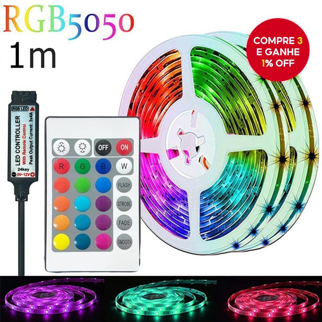 Luzes Decorativas Para De Tira LED Bedoom RGB 5050 Com Controle Remoto