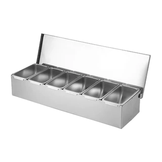 CONDIMENTADOR DE ALIMENTOS INOX 6 CUBA DE ALUMINIO