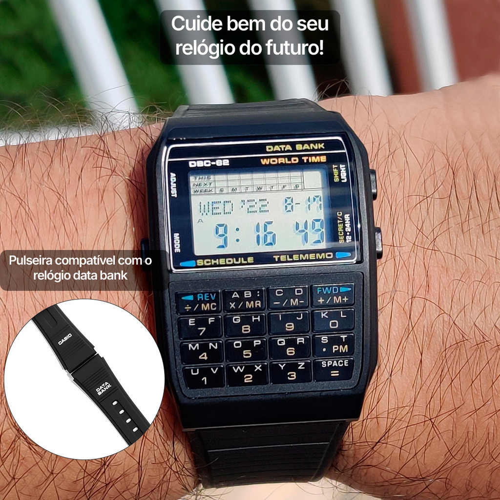 Pulseira Fivela Relógio Compatível com CASIO DATA BANK DBC-62