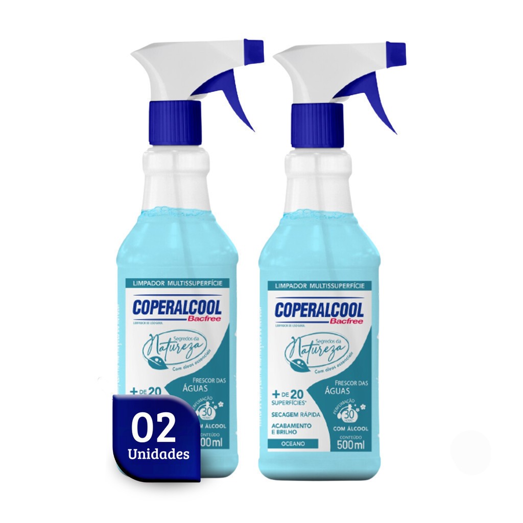 Kit 02un Limpador Multiuso Pulverizador 500ml Coperalcool Bacfree | Shopee Brasil