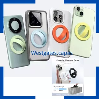 Silicone magnético macio dedo cinta telefone anel titular para magsafe iphone16 suporte universal mac seguro loop grip
