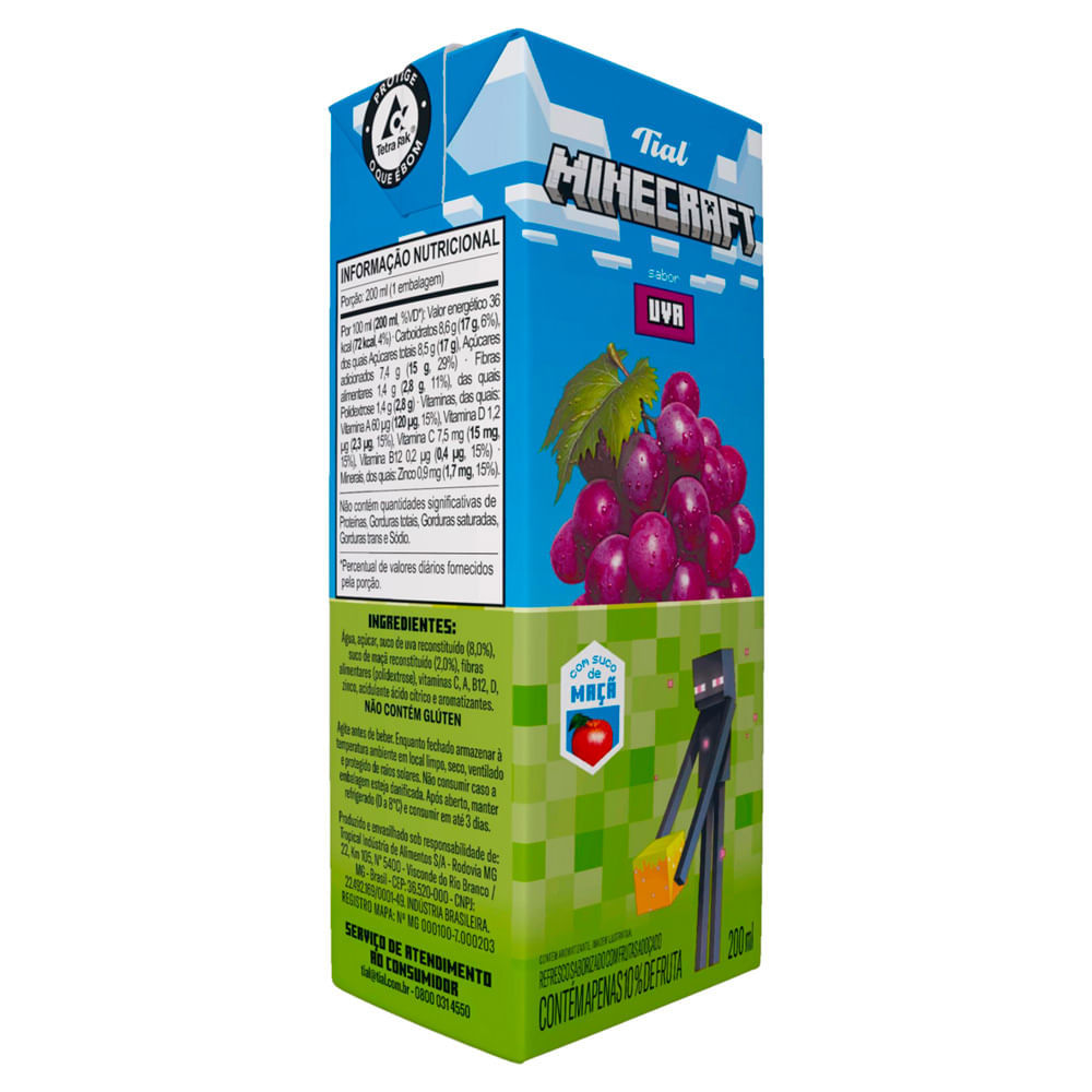 Suco Tial Minecraft Sabor Uva 200ml | Shopee Brasil