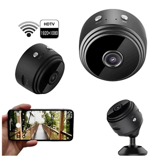 Câmera A9 Mini HD Sensor De Presença WI FI 110v Grava Em Cartão de Memória Com Suporte Para Encaixe em Oferta na Shopee