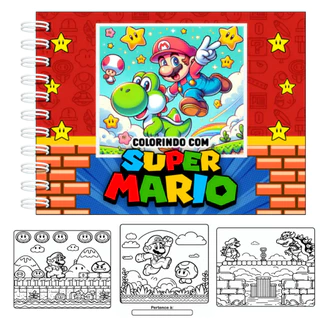 Livro de Colorir M4RIO Capa Dura HOLOGRAFICA 50 DESENHOS em Oferta na Shopee
