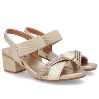 Sandália Feminina Usaflex Couro Ouro Light AE32035006 em Oferta na Shopee