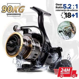Molinete De Pesca De Metal EVA HD1000-7000 Max Arraste 10kg Cana Em Água Salgada em Oferta na Shopee