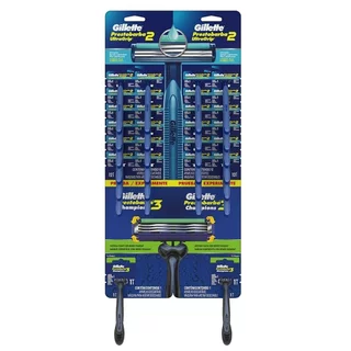 Aparelho de Barbear Gillette Prestobarba Ultragrip 2 - 2 Embalagens com 12 Unidades + 2 Unidades Champions 3 em Oferta na Shopee