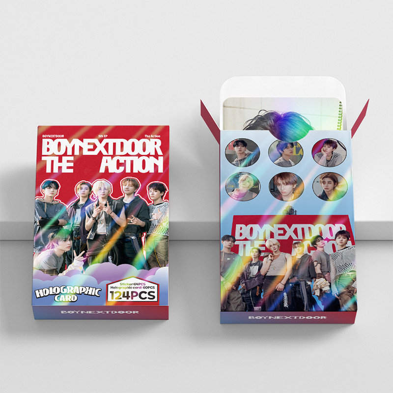 124 Pçs/Caixa BOYNEXTDOOR Photocards A Ação Holográfica LOMO