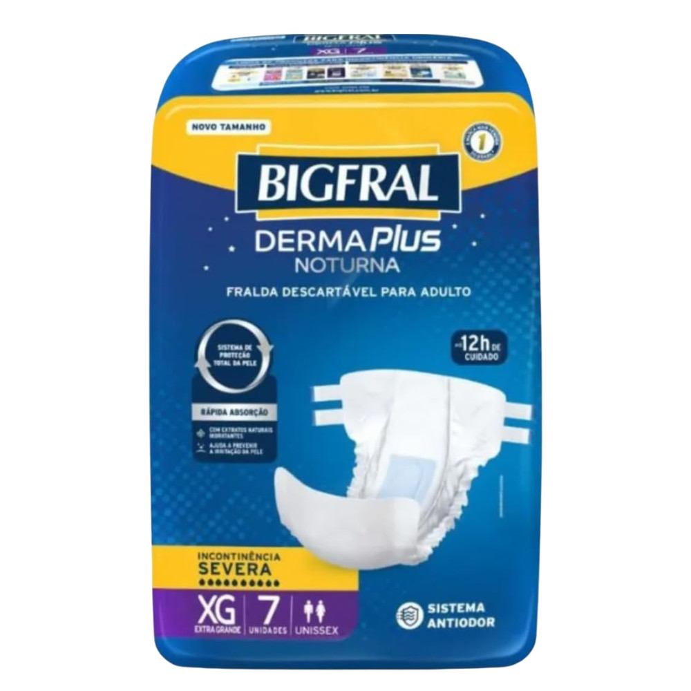 Fralda Noturna Bigfral Derma Plus XG Geriátrica 7un | Shopee Brasil