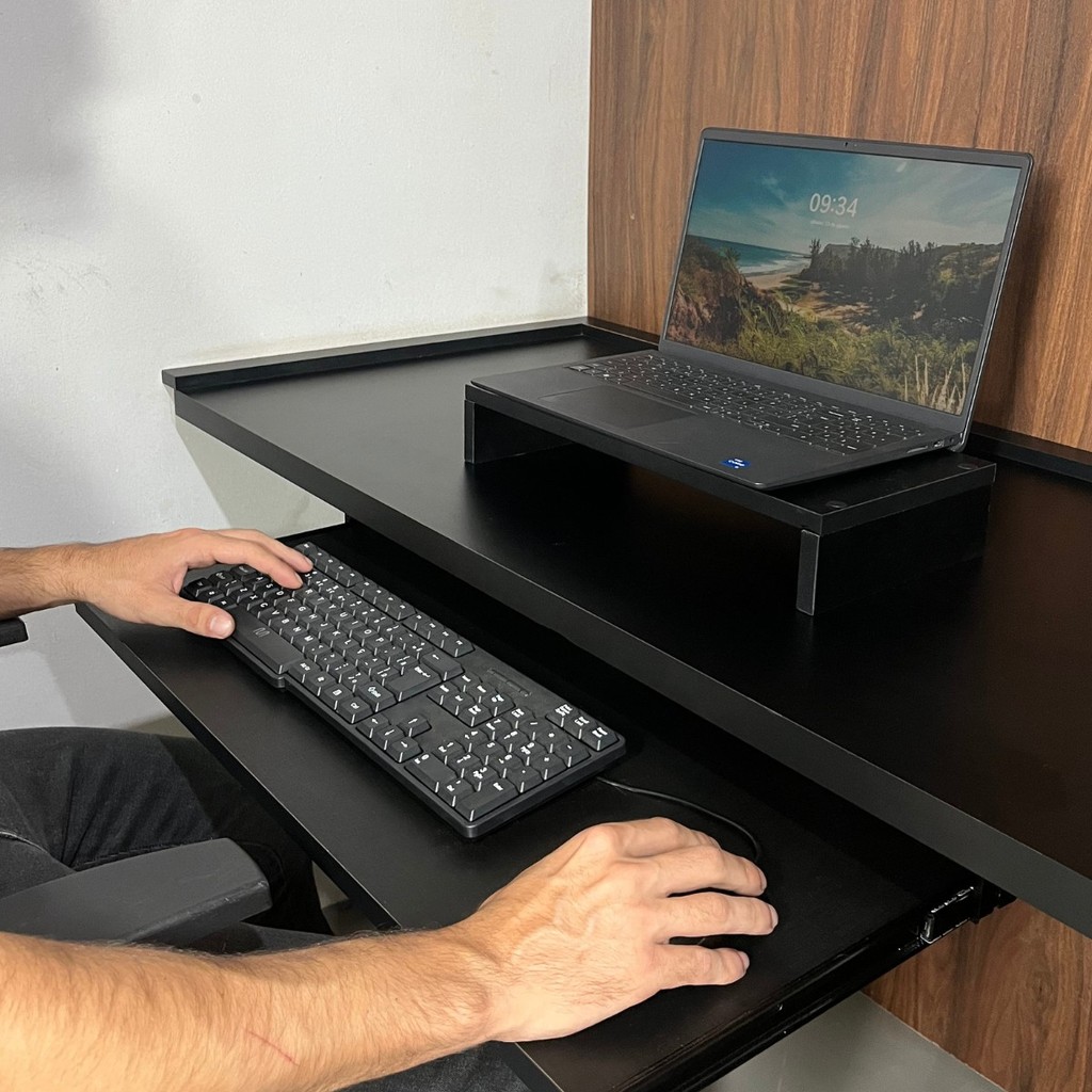 Suporte Deslizante Retrátil para Teclado e Mouse – Design Inteligente para Ambientes Modernos