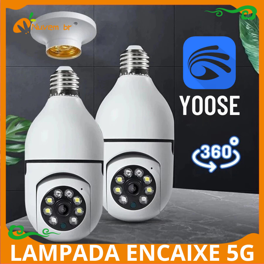Câmera Lâmpada Wi-Fi 360° Full HD 1080p | Visão Noturna Colorida ...