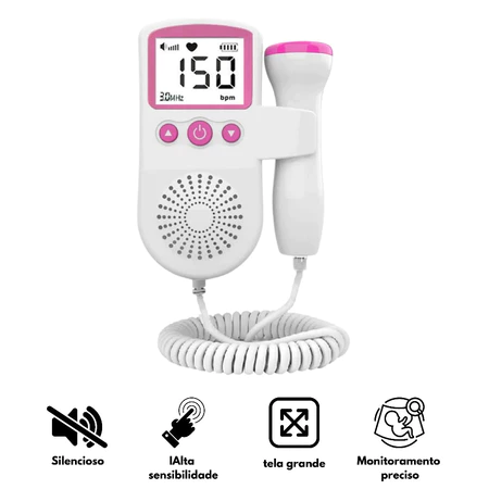 B&B Monitor Fetal Doppler Ultrassom Ouvir Batimentos Bebe